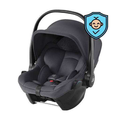 Bild av Britax Baby-Safe Core och Tryggtbarns logga